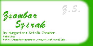 zsombor szirak business card