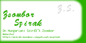 zsombor szirak business card